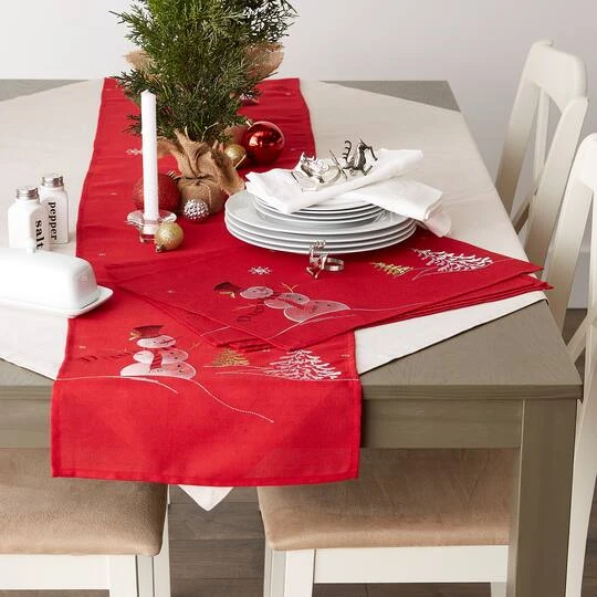 DII® Embroidered Snowman Placemats, 4ct. 6 DII® Embroidered Snowman Placemats, 4ct. - Image 6