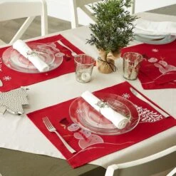 DII® Embroidered Snowman Placemats, 4ct. 20 DII® Embroidered Snowman Placemats, 4ct. -Michaels Store D540026S 9