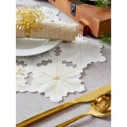 DII® Embroidered Snowflake Placemats, 4ct. -Michaels Store D540029S 8