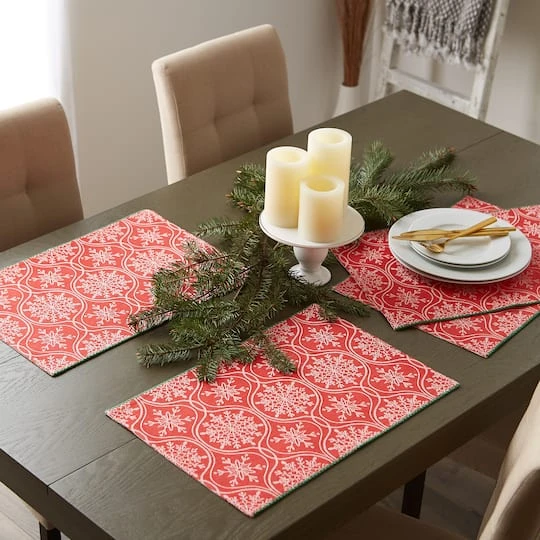 DII® Joyful Snowflakes Jacquard Placemats, 4ct. 10 DII® Joyful Snowflakes Jacquard Placemats, 4ct. - Image 10