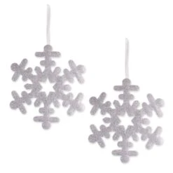 DII® Silver Hanging Foam Snowflake Set