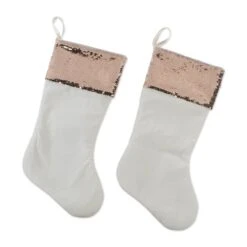 DII® Cream Sequin Velvet Holiday Stocking Set 9 DII® Cream Sequin Velvet Holiday Stocking Set -Michaels Store D540059S 2