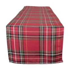 DII® 72" Metallic Holiday Plaid Table Runner