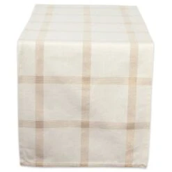 DII® 72" Gold Lurex Plaid Table Runner