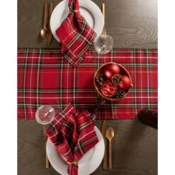 DII® 108" Metallic Holiday Plaid Table Runner -Michaels Store D540092S 7