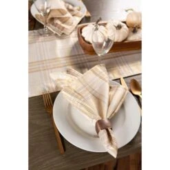 DII® 72" Metallic Cream Plaid Table Runner -Michaels Store D540093S 4