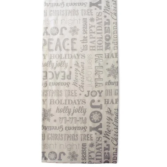 DII® 72" Silver Christmas Collage Table Runner 7 DII® 72" Silver Christmas Collage Table Runner - Image 7