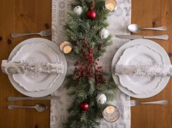 DII® 72" Silver Christmas Collage Table Runner 18 DII® 72" Silver Christmas Collage Table Runner -Michaels Store D540098S 8