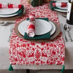 DII® 72" Christmas Woods Embellished Table Runner -Michaels Store D540103S 3