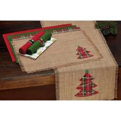 DII® 72" Embroidered Tree Burlap Table Runner -Michaels Store D540106S 6