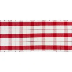 DII® 72" Red Tinsel Plaid Fringed Table Runner -Michaels Store D540107S 3