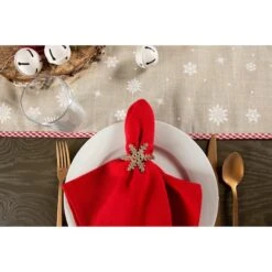 DII® 70" Red Reindeer Embroidered Table Runner 15 DII® 70" Red Reindeer Embroidered Table Runner -Michaels Store D540110S 6