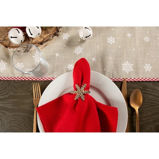 DII® 70" Red Reindeer Embroidered Table Runner 7 DII® 70" Red Reindeer Embroidered Table Runner - Image 7