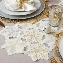 DII® 108" Snowflakes Embroidered Table Runner -Michaels Store D540113S 5