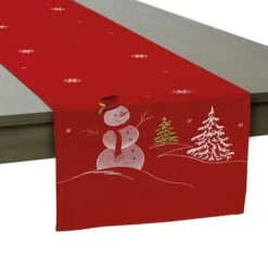 DII® 108" Snowman Embroidered Table Runner -Michaels Store D540114S 2