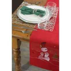 DII® 108" Snowman Embroidered Table Runner -Michaels Store D540114S 3