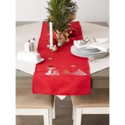 DII® 108" Snowman Embroidered Table Runner -Michaels Store D540114S 6