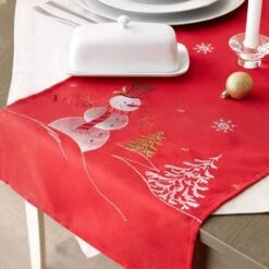 DII® 108" Snowman Embroidered Table Runner -Michaels Store D540114S 8