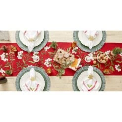 DII® 70" Red Mistletoe Embroidered Table Runner -Michaels Store D540117S 6