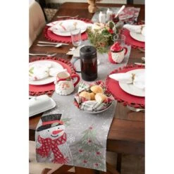 DII® 70" Grey Snowman Embroidered Table Runner -Michaels Store D540118S 6