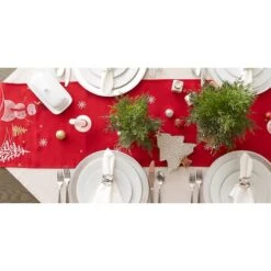 DII® 70" Red Embroidered Snowman Table Runner -Michaels Store D540121S 6