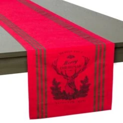 DII® 108" Red Stag Christmas Print Table Runner -Michaels Store D540122S 7