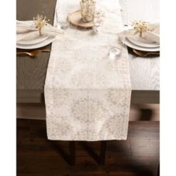 DII® 72'' Winter Sparkle Jacquard Table Runner -Michaels Store D540127S 6