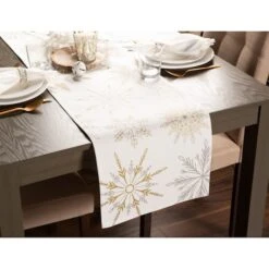 DII® 72'' Snowflake Sparkle Printed Table Runner -Michaels Store D540130S 4