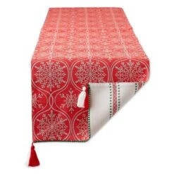 DII® 72'' Joyful Snowflakes Jacquard Reversible Table Runner -Michaels Store D540135S 4