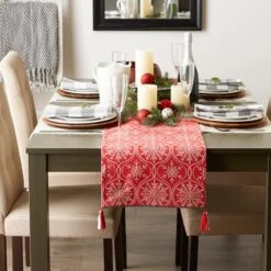 DII® 108'' Joyful Snowflakes Jacquard Reversible Table Runner -Michaels Store D540136S 10