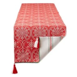DII® 108'' Joyful Snowflakes Jacquard Reversible Table Runner -Michaels Store D540136S 5