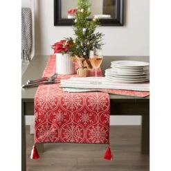 DII® 108'' Joyful Snowflakes Jacquard Reversible Table Runner -Michaels Store D540136S 9
