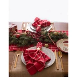 DII® 72" Holly Berry Plaid Table Runner 15 DII® 72" Holly Berry Plaid Table Runner -Michaels Store D540137S 6