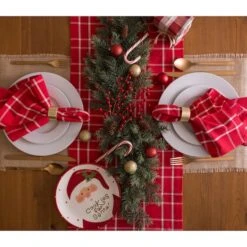 DII® 72" Holly Berry Plaid Table Runner 16 DII® 72" Holly Berry Plaid Table Runner -Michaels Store D540137S 7