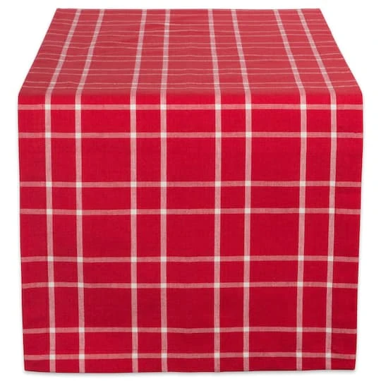 DII® 108" Holly Berry Plaid Table Runner 2 DII® 108" Holly Berry Plaid Table Runner - Image 2