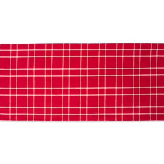 DII® 108" Holly Berry Plaid Table Runner 3 DII® 108" Holly Berry Plaid Table Runner - Image 3