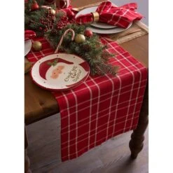 DII® 108" Holly Berry Plaid Table Runner 16 DII® 108" Holly Berry Plaid Table Runner -Michaels Store D540138S 7