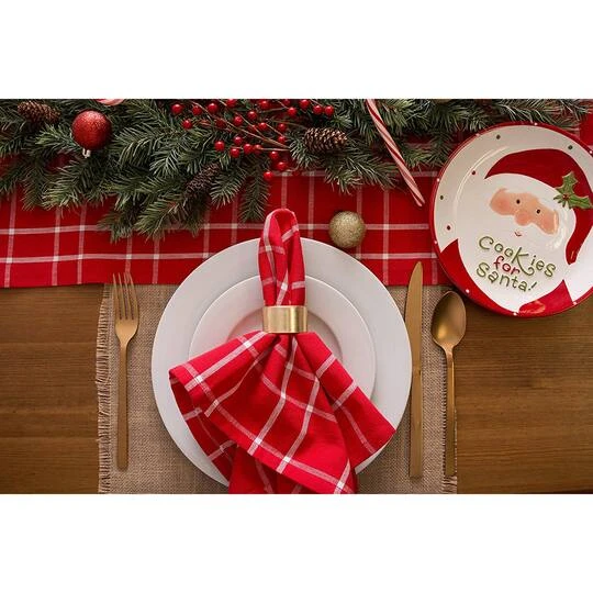 DII® 108" Holly Berry Plaid Table Runner 9 DII® 108" Holly Berry Plaid Table Runner - Image 9