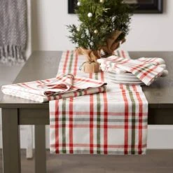 DII® 108" Jolly Tree Collection Nutcracker Plaid Table Runner -Michaels Store D540143S 3