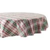 DII® 70" Round Yuletide Plaid Tablecloth