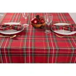 DII® 120" Holiday Metallic Plaid Tablecloth -Michaels Store D540155S 8