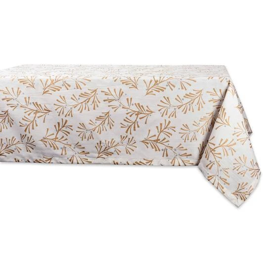 DII® 84" Metallic Holly Leaves Tablecloth 2 DII® 84" Metallic Holly Leaves Tablecloth - Image 2