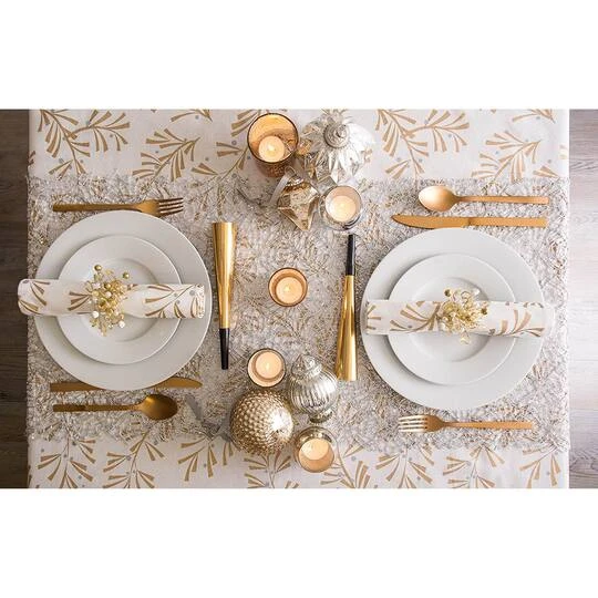 DII® 84" Metallic Holly Leaves Tablecloth 8 DII® 84" Metallic Holly Leaves Tablecloth - Image 8