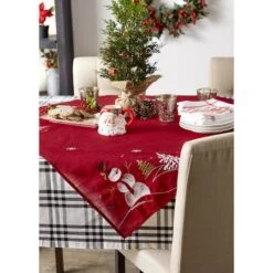 DII® 40" Embroidered Snowman Table Topper -Michaels Store D540169S 4