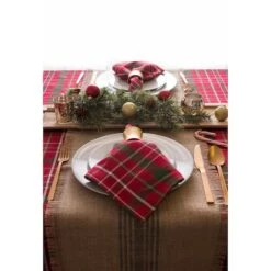 DII® 52" Tartan Holly Plaid Tablecloth 10 DII® 52" Tartan Holly Plaid Tablecloth -Michaels Store D540181S 2