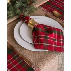 DII® 52" Tartan Holly Plaid Tablecloth 13 DII® 52" Tartan Holly Plaid Tablecloth -Michaels Store D540181S 5