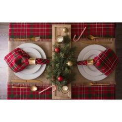 DII® 52" Tartan Holly Plaid Tablecloth 14 DII® 52" Tartan Holly Plaid Tablecloth -Michaels Store D540181S 6