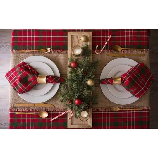 DII® 52" Tartan Holly Plaid Tablecloth 7 DII® 52" Tartan Holly Plaid Tablecloth - Image 7