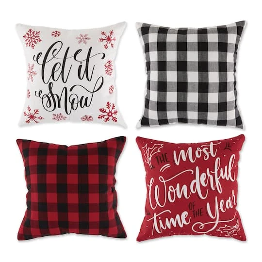 DII® Christmas Buffalo Check & Print Pillow Cover Set 2 DII® Christmas Buffalo Check & Print Pillow Cover Set - Image 2