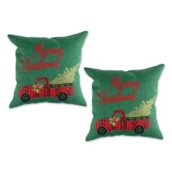 DII® Merry Christmas Truck Embroidered Pillow Cover Set